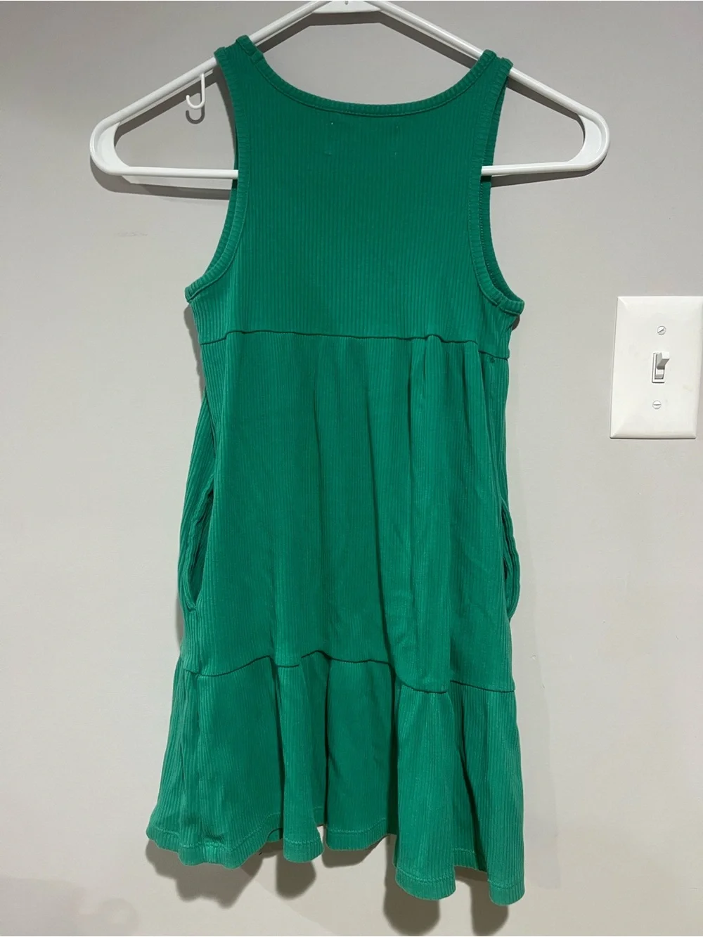 Old Navy Girls' Green Ribbed Tank Dress